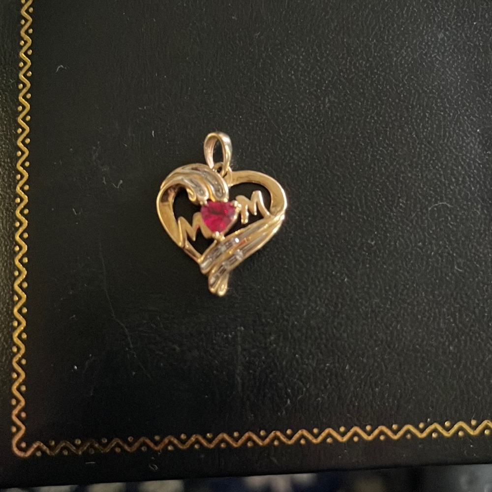 10k Ruby and Diamond “M❤️M pendant